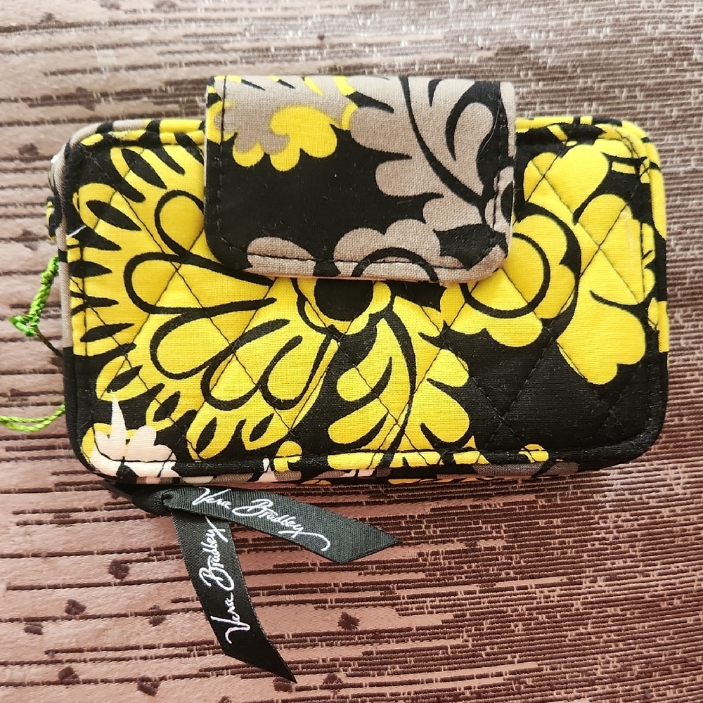 Vera Bradley Yellow and Black Quilted Wallet
